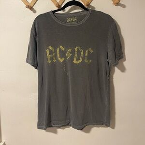 AC/DC Vintage Gray and Yellow Tee